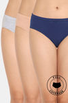 Rosaline Cotton Comfort Medium Rise Full Coverage Hipster Panty (Pack of 3) - Multicolor — thumbnail 1